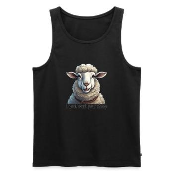 Je ne veux pas de tes moutons - Débardeur bio Premium Homme - noir - Devant - AI Model Male 178 light (178cm)