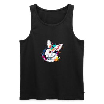 Osterhase / Ostern / Eier / Feiertage / Osterfest - Männer Premium Bio Tank Top - Schwarz - Vorne - Michal (187cm)