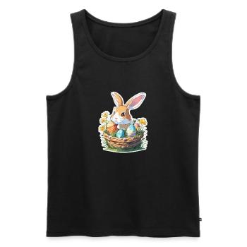 Osterhase / Ostern / Eier / Feiertage / Osterfest - Männer Premium Bio Tank Top - Schwarz - Vorne - Michal (187cm)