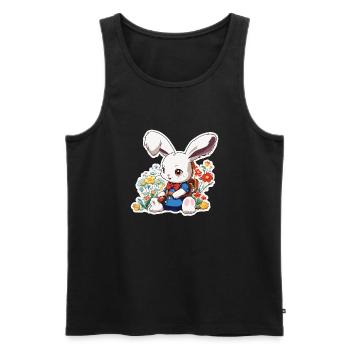 Osterhase / Ostern / Eier / Feiertage / Osterfest - Männer Premium Bio Tank Top - Schwarz - Vorne - Michal (187cm)