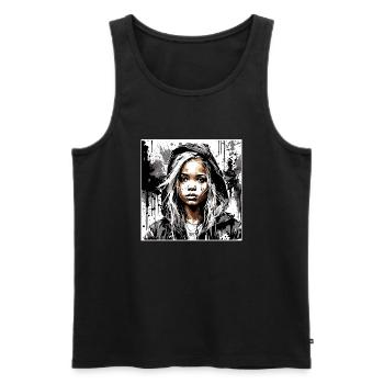 Rapper / Hip Hop / Song / Cool / Rhymes / Beat - Men's Premium Organic Tank Top - black - Front - Michal (187cm)