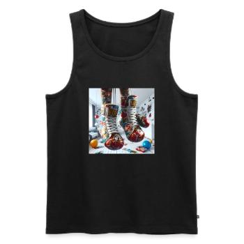 Pop Box Shoes - Männer Premium Bio Tank Top - Schwarz - Vorne - Michal (187cm)