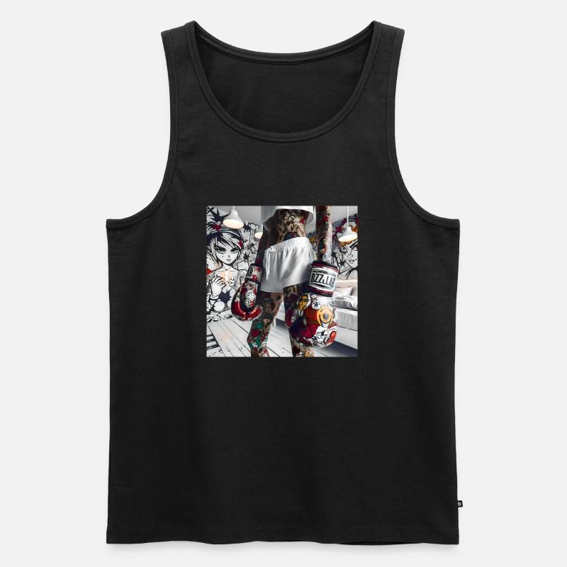 Pop Girls Comic Gloves - Männer Premium Bio Tank Top - Schwarz