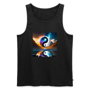 Firefly personne ying yang 1665 - Débardeur bio Premium Homme - noir - Devant - AI Model Male 178 light (178cm)