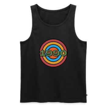 1990 Klassisches originelles Geburtstagsgeschenk - Männer Premium Bio Tank Top - Schwarz - Vorne - Michal (187cm)