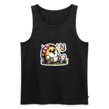 Easter chick cheerful - Men's Premium Organic Tank Top - black - Front - AI Model Male 178 light (178cm)