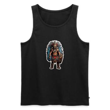 Aztec Warriors - Men's Premium Organic Tank Top - black - Front - AI Model Male 178 light (178cm)
