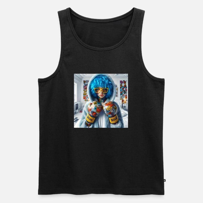 Pop Comic Boxing - Männer Premium Bio Tank Top - Schwarz