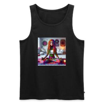 Yoga Dreads - Männer Premium Bio Tank Top - Schwarz - Vorne - Michal (187cm)