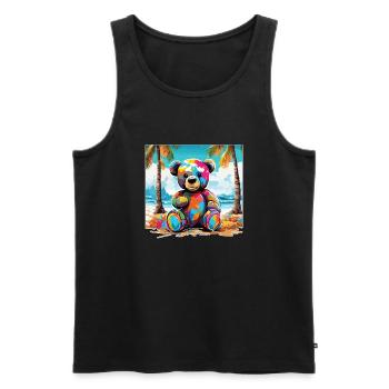 Teddybär / Kuscheltier / Stofftier / Geschenkidee - Männer Premium Bio Tank Top - Schwarz - Vorne - AI Model Male 178 light (178cm)