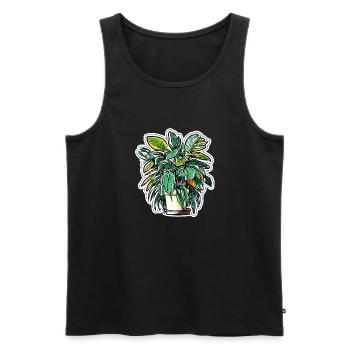 Plante d’intérieur / Plante en pot / Décoration / Pot - Débardeur bio Premium Homme - noir - Devant - Michal (187cm)
