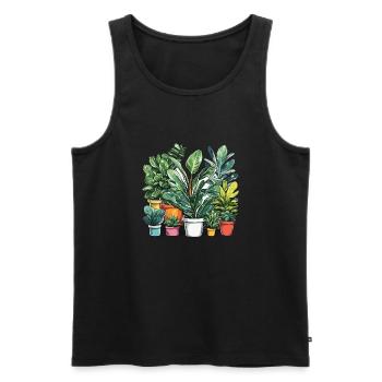 Plante d’intérieur / Plante en pot / Décoration / Pot - Débardeur bio Premium Homme - noir - Devant - Michal (187cm)