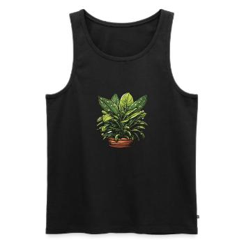 Zimmerpflanze / Topfpflanze / Dekoration / Topf - Männer Premium Bio Tank Top - Schwarz - Vorne - AI Model Male 178 light (178cm)