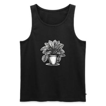 Plante d’intérieur / Plante en pot / Décoration / Pot - Débardeur bio Premium Homme - noir - Devant - Michal (187cm)