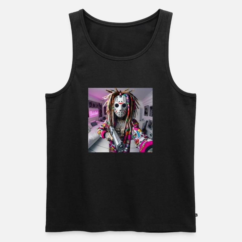 Mask 21 - Männer Premium Bio Tank Top - Schwarz