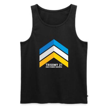 Down Syndrome Three Chromosome Arrows Awareness - Men's Premium Organic Tank Top - black - Front - AI Model Male 178 light (178cm)