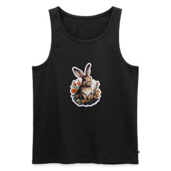Lapin Pâques Sweet - Débardeur bio Premium Homme - noir - Devant - Michal (187cm)