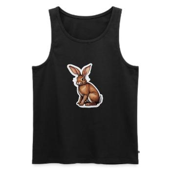 Lapin Pâques Sweet - Débardeur bio Premium Homme - noir - Devant - Michal (187cm)