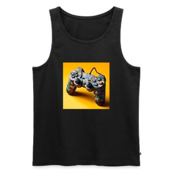 Joystick 4 - Männer Premium Bio Tank Top - Schwarz - Vorne - Michal (187cm)