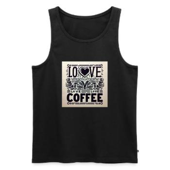 Ich liebe Kaffee - Männer Premium Bio Tank Top - Schwarz - Vorne - AI Model Male 178 light (178cm)