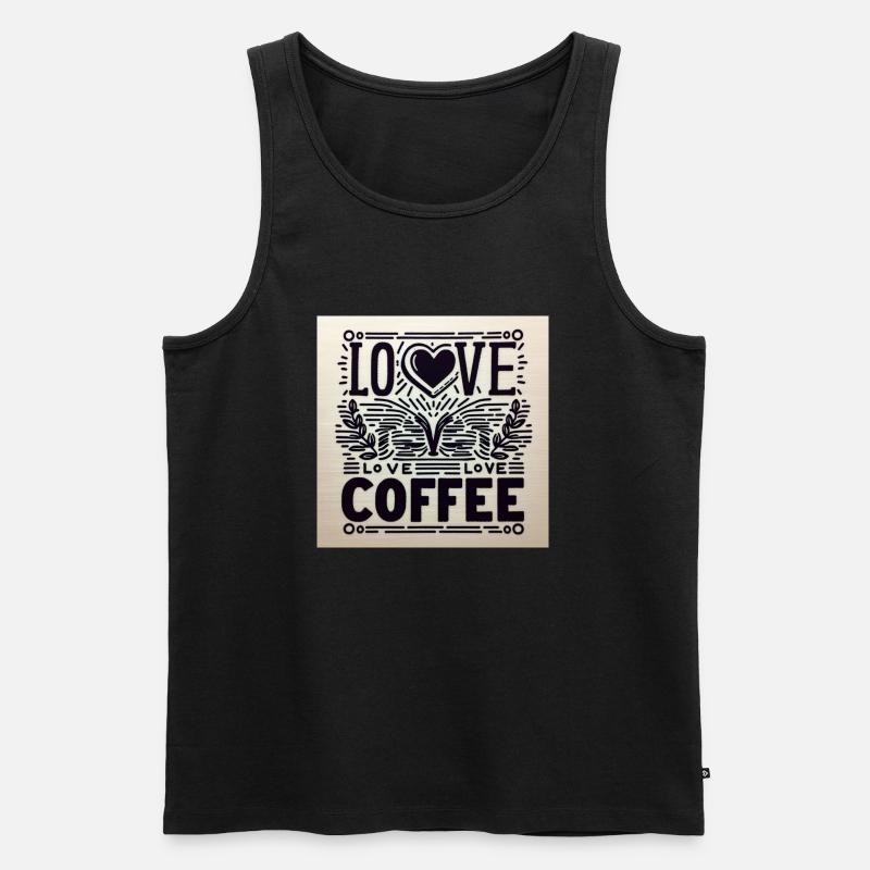 Ich liebe Kaffee - Männer Premium Bio Tank Top - Schwarz