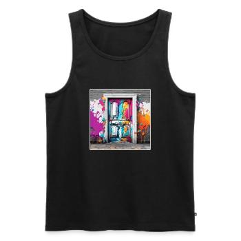 Tür / Eingang / Schloss / Tor / Haustür / Design - Männer Premium Bio Tank Top - Schwarz - Vorne - AI Model Male 178 light (178cm)