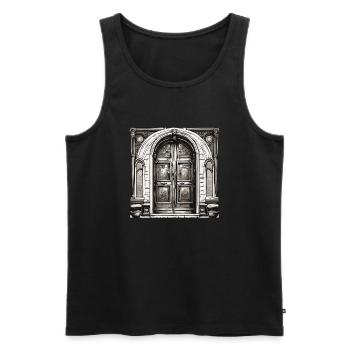 Tür / Eingang / Schloss / Tor / Haustür / Design - Männer Premium Bio Tank Top - Schwarz - Vorne - AI Model Male 178 light (178cm)