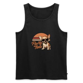Dog Party Time - Männer Premium Bio Tank Top - Schwarz - Vorne - AI Model Male 178 light (178cm)