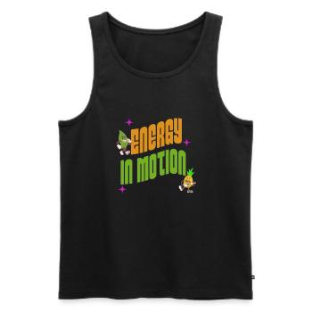 Energetic Nature Vibrant Vegan Active Lifestyle - Männer Premium Bio Tank Top - Schwarz - Vorne - AI Model Male 178 light (178cm)