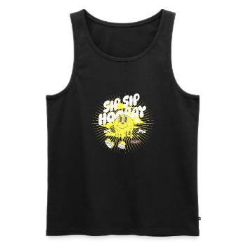 Sipping Fun Playful Happy Celebrate Cute Cheerful - Männer Premium Bio Tank Top - Schwarz - Vorne - AI Model Male 178 light (178cm)