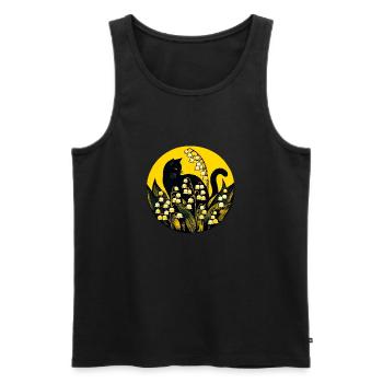Black Cat Lily of the Valley - Men's Premium Organic Tank Top - black - Front - AI Model Male 178 light (178cm)