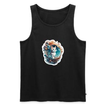 Animal dans bulle de savon / enfantin / mignon / chat - Débardeur bio Premium Homme - noir - Devant - Michal (187cm)