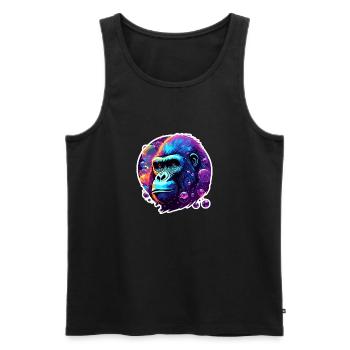 Animal in soap bubble / childlike / cute / gorilla - Men's Premium Organic Tank Top - black - Front - Michal (187cm)