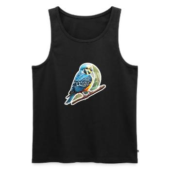 Wellensittich blau - Männer Premium Bio Tank Top - Schwarz - Vorne - AI Model Male 178 light (178cm)