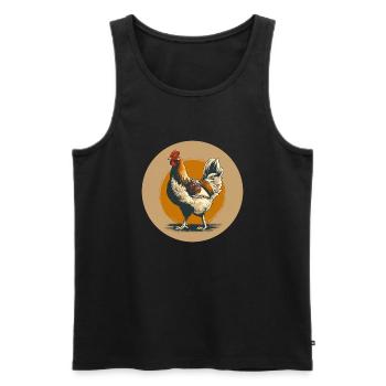 Hahn mit rotem Kamm - Männer Premium Bio Tank Top - Schwarz - Vorne - Michal (187cm)