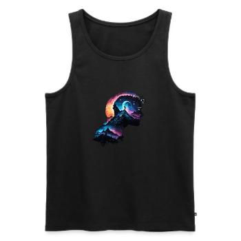 Silhouette / Forest / Portrait / Trees / Person - Men's Premium Organic Tank Top - black - Front - Michal (187cm)