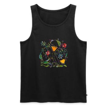 Blumen - Männer Premium Bio Tank Top - Schwarz - Vorne - Michal (187cm)