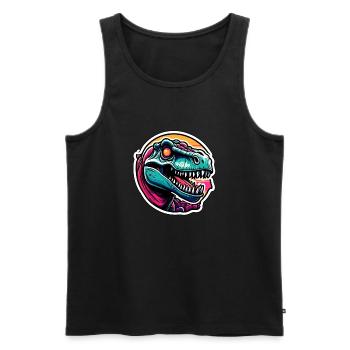 Dinosaurier / Tier / Urzeit / Reptil / Jungs - Männer Premium Bio Tank Top - Schwarz - Vorne - AI Model Male 178 light (178cm)