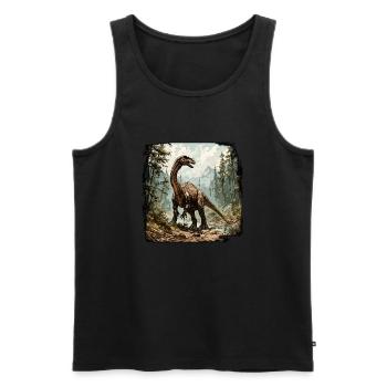 Dinosaurier / Tier / Urzeit / Reptil / Jungs - Männer Premium Bio Tank Top - Schwarz - Vorne - AI Model Male 178 light (178cm)