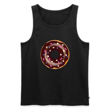 donut dessin dessert donuts gateau patisserie 115 - Débardeur bio Premium Homme - noir - Devant - Michal (187cm)