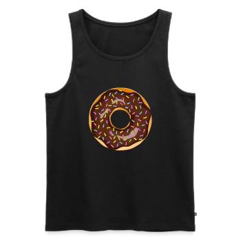 donut drawing dessert donuts cake pastry 17 A - Men's Premium Organic Tank Top - black - Front - Michal (187cm)