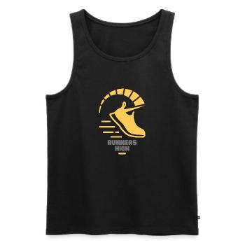 Runners High - Männer Premium Bio Tank Top - Schwarz - Vorne - AI Model Male 178 light (178cm)