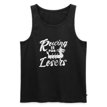L’aviron, c’est pour les perdants - Débardeur bio Premium Homme - noir - Devant - AI Model Male 178 light (178cm)