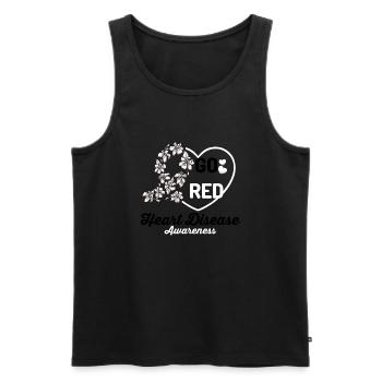 Go Red Heart Disease Awareness Cartoon - Männer Premium Bio Tank Top - Schwarz - Vorne - Michal (187cm)