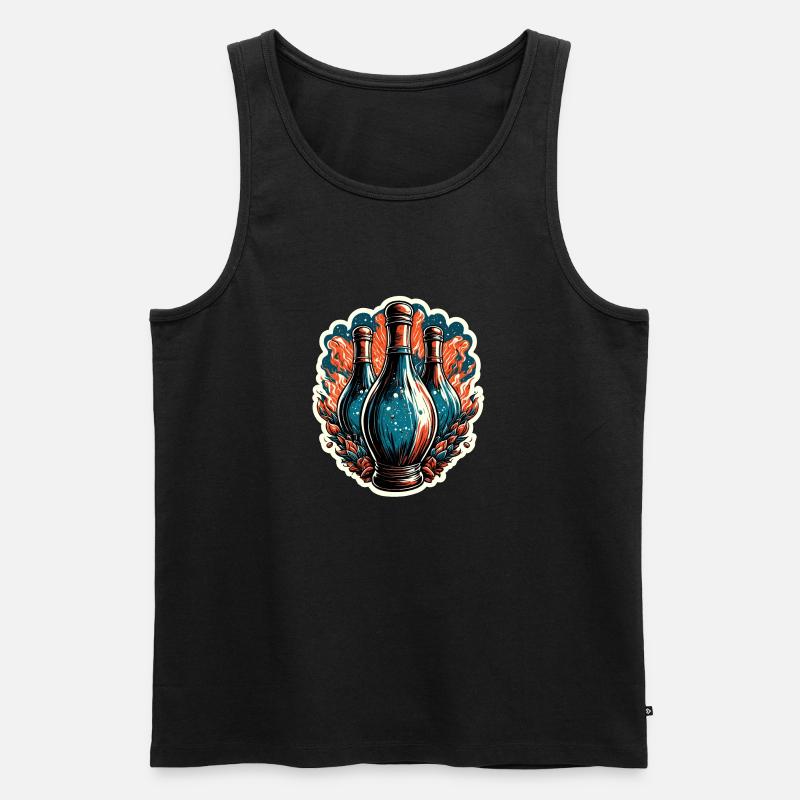 Bowling / Kegeln / Bowlingbahn / Pin / Strike - Männer Premium Bio Tank Top - Schwarz