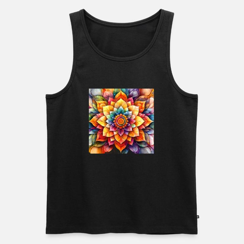 Mandala Time 2 - Männer Premium Bio Tank Top - Schwarz