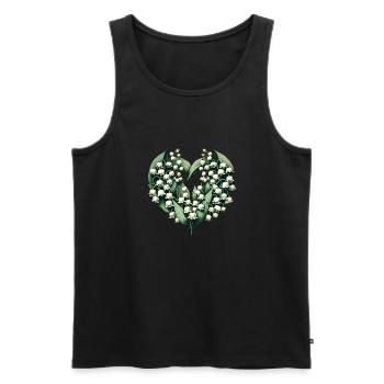Lily of the Valley - Men's Premium Organic Tank Top - black - Front - AI Model Male 178 light (178cm)