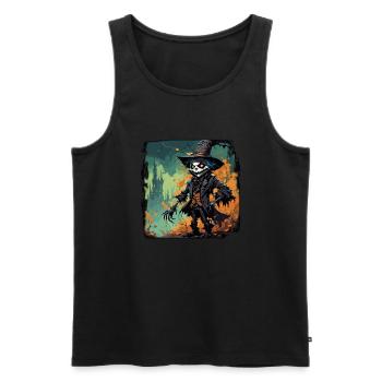 Scarecrow / Harvest Worker / Corn Field / Field - Men's Premium Organic Tank Top - black - Front - AI Model Male 178 light (178cm)