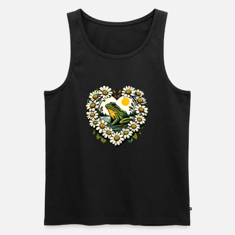 Froschiger See - Männer Premium Bio Tank Top - Schwarz