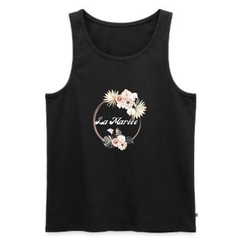 Die tropische Blumenbraut - Braut Geschenkidee - Männer Premium Bio Tank Top - Schwarz - Vorne - Michal (187cm)